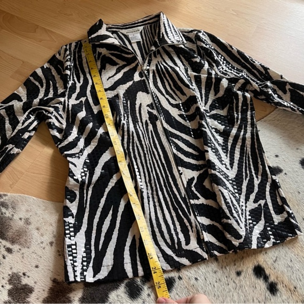 MISOOK Paillette Full Zip Jacket Shiny Zebra Animal Print Size Small - Picture 8 of 8